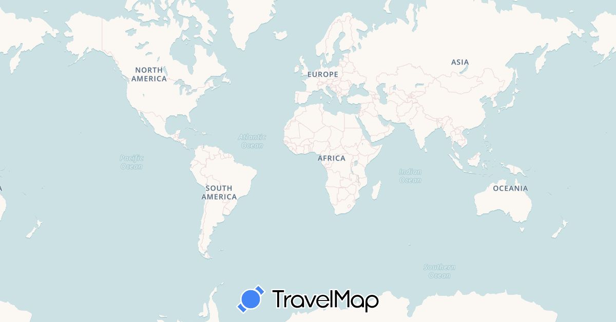 TravelMap itinerary: driving, bus, plane, cycling, hiking, boat, hitchhiking, motorbike, kayak, cheval in Argentina, Brazil, Switzerland, Chile, Colombia, Spain, Paraguay, Venezuela (Europe, South America)